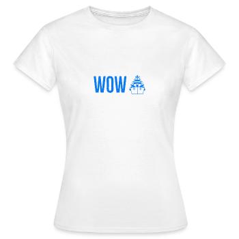 WoW Blue - Women's T-Shirt - white - Front - AI Model Female 172 dark (172cm)