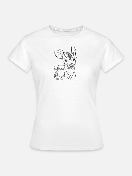 Reh Kitz schwarz - Frauen T-Shirt - Weiß