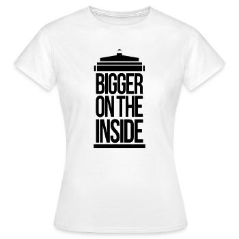 Bigger on the inside - T-shirt Femme - blanc - Devant - AI Model Female 172 dark (172cm)
