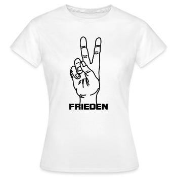 Geste de la main allemand Frieden - T-shirt Femme - blanc - Devant - AI Model Female 172 dark (172cm)