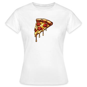 Pepperoni Pizza Traum: Glänzendes Käse-Wunder - Frauen T-Shirt - Weiß - Vorne - AI Model Female 172 dark (172cm)