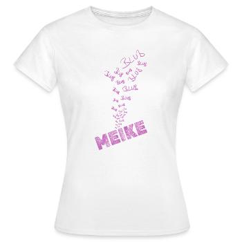 Geschenk für Meike - Frauen T-Shirt - Weiß - Vorne - AI Model Female 172 dark (172cm)