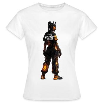 Bitcoin Bazooka - L’Armée Bitcoin - Samurai 02 - T-shirt Femme - blanc - Devant - AI Model Female 172 dark (172cm)