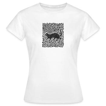Chat Noir Psychédélique 3 - T-shirt Femme - blanc - Devant - AI Model Female 172 dark (172cm)