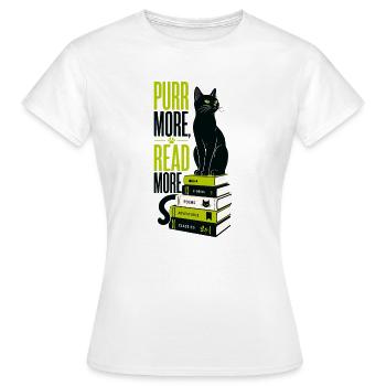 Cadeau de lecture des livres sur chats pour les rats de bibliothèque - T-shirt Femme - blanc - Devant - AI Model Female 172 dark (172cm)