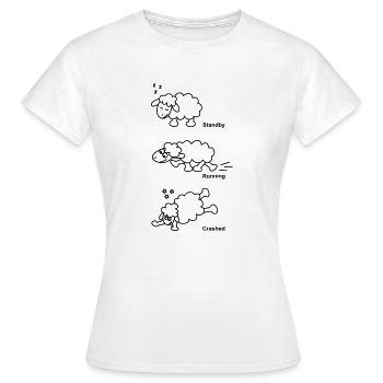 Schaf Standby Running Crashed - Frauen T-Shirt - Weiß - Vorne - AI Model Female 172 dark (172cm)