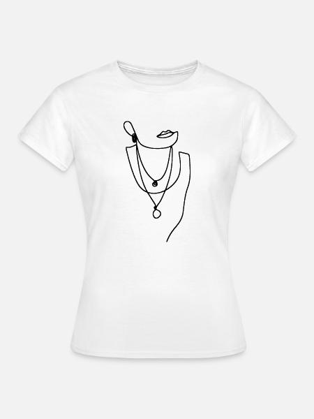 Frauen Line Art - Frauen T-Shirt - Weiß