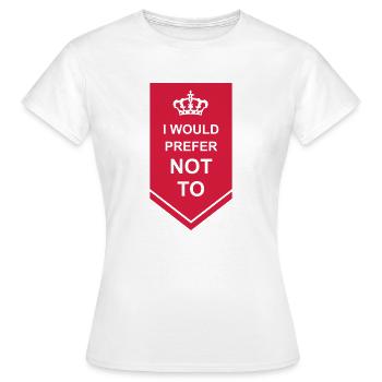 Je préfère ne pas - T-shirt Femme - blanc - Devant - AI Model Female 172 dark (172cm)