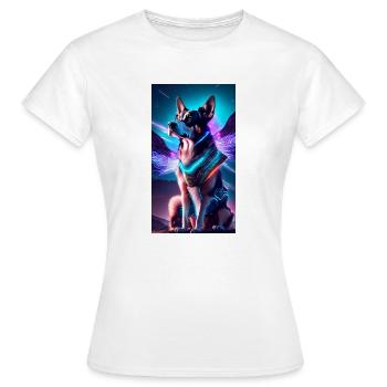 AstroDog Watcher - Frauen T-Shirt - Weiß - Vorne - AI Model Female 172 dark (172cm)