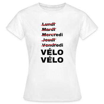 week-end vélo - T-shirt Femme - blanc - Devant - AI Model Female 172 dark (172cm)