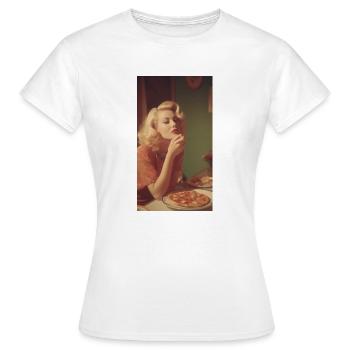 L’heure de la pizza - T-shirt Femme - blanc - Devant - AI Model Female 172 dark (172cm)
