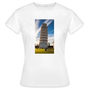 La tour penchée de Pise - T-shirt Femme - blanc - Devant - AI Model Female 172 dark (172cm)