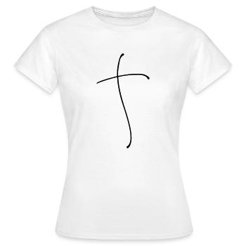 Schlichte Kreuz Linie - Frauen T-Shirt - Weiß - Vorne - AI Model Female 172 dark (172cm)