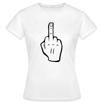 Middle finger - Women's T-Shirt - white - Front - AI Model Female 172 dark (172cm)