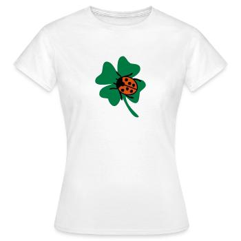 Kleeblatt - Frauen T-Shirt - Weiß - Vorne - AI Model Female 172 dark (172cm)
