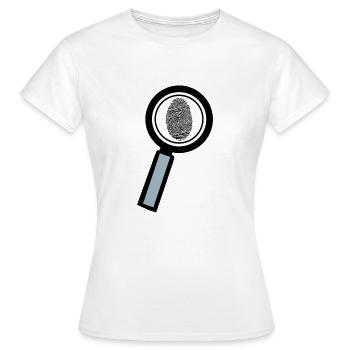 Lupe Fingerabdruck - Frauen T-Shirt - Weiß - Vorne - AI Model Female 172 dark (172cm)