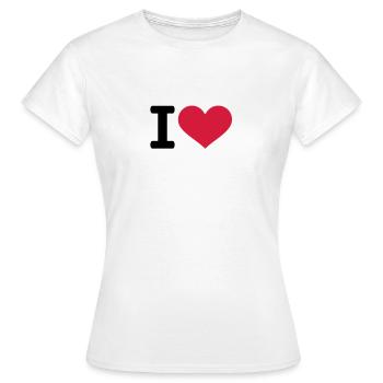 I heart love - T-shirt Femme - blanc - Devant - AI Model Female 172 dark (172cm)