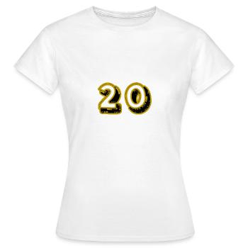 ANNIVERSARY. HAPPY BIRTHDAY. HAPPY BIRTHDAY. - Women's T-Shirt - white - Front - AI Model Female 172 dark (172cm)