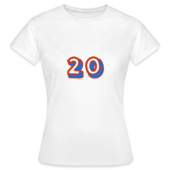 20. 20 YEARS. 20th ANNIVERSARY. 20TH ANNIVERSARY. - Women's T-Shirt - white - Front - AI Model Female 172 dark (172cm)