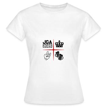 Enterrement de vie de garçon 2025 Enterrement de vie de garçon - T-shirt Femme - blanc - Devant - AI Model Female 172 dark (172cm)