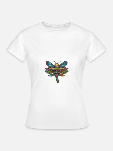 Libelle Lustig Sombrero - Frauen T-Shirt - Weiß
