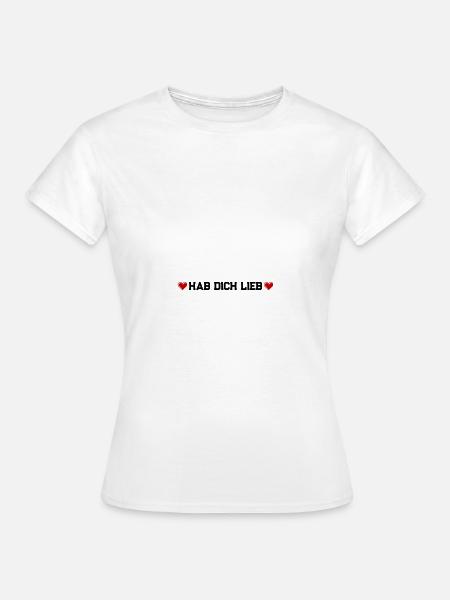 Hab Dich Lieb Herz Liebeserklärung - Frauen T-Shirt - Weiß