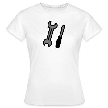 tools - Women's T-Shirt - white - Front - AI Model Female 172 dark (172cm)