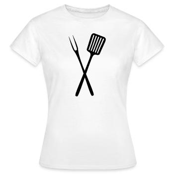 Grillbesteck - Frauen T-Shirt - Weiß - Vorne - AI Model Female 172 dark (172cm)