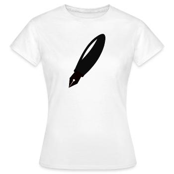 Stift Füller - Frauen T-Shirt - Weiß - Vorne - AI Model Female 172 dark (172cm)