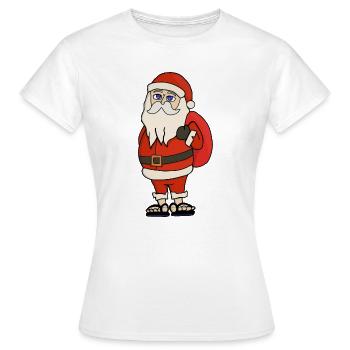 Weihnachtsmann Weihnachten Flip Flops - Frauen T-Shirt - Weiß - Vorne - AI Model Female 172 dark (172cm)