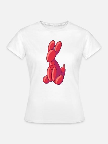 Luftballon Tier Hunde sitzend - Frauen T-Shirt - Weiß
