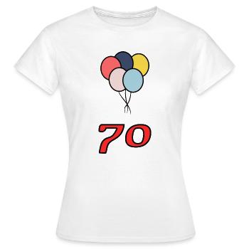 70. 70 ANS. 70e ANNIVERSAIRE. ANNIVERSAIRE 70 ANS. - T-shirt Femme - blanc - Devant - AI Model Female 172 dark (172cm)