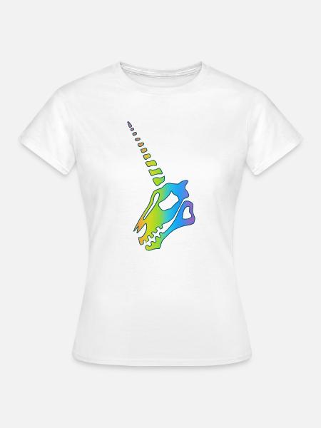 Regenbogen Einhorn Schädel - Frauen T-Shirt - Weiß
