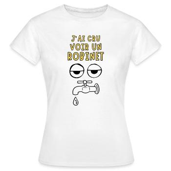 Ich dachte, ich hätte einen Wasserhahn gesehen - Frauen T-Shirt - Weiß - Vorne - AI Model Female 172 dark (172cm)