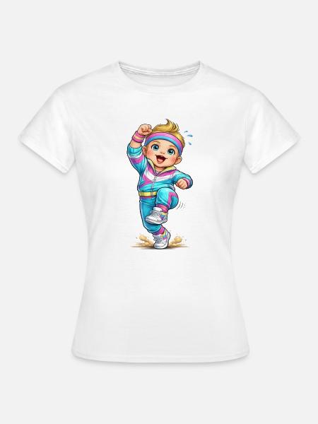 Fröhliches Retro-Aerobic-Kind - Frauen T-Shirt - Weiß