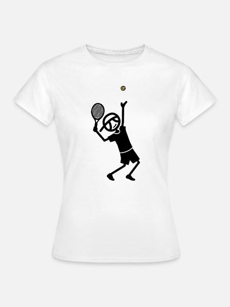 Tennis-Aufschlag-Trophäen-Position - Frauen T-Shirt - Weiß