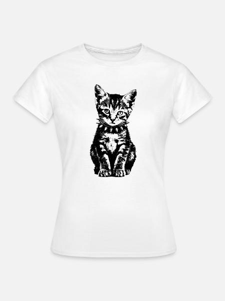 Punk Kätzchen - Frauen T-Shirt - Weiß