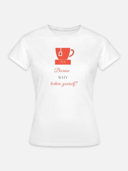 TEA-RIFFIC (leuchtend rot + grau) - Frauen T-Shirt - Weiß