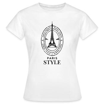 Style parisien - T-shirt Femme - blanc - Devant - AI Model Female 172 dark (172cm)