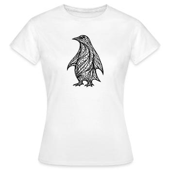 Raven Linienkunst Nachtpracht - Frauen T-Shirt - Weiß - Vorne - AI Model Female 172 dark (172cm)