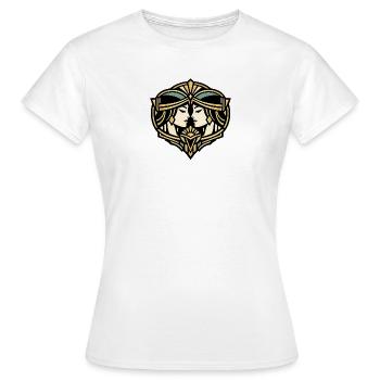 Illustration de masque Art déco réfléchissant - T-shirt Femme - blanc - Devant - AI Model Female 172 dark (172cm)
