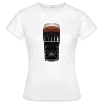 Low Polygon -Stout Cheers- - Frauen T-Shirt - Weiß - Vorne - AI Model Female 172 dark (172cm)