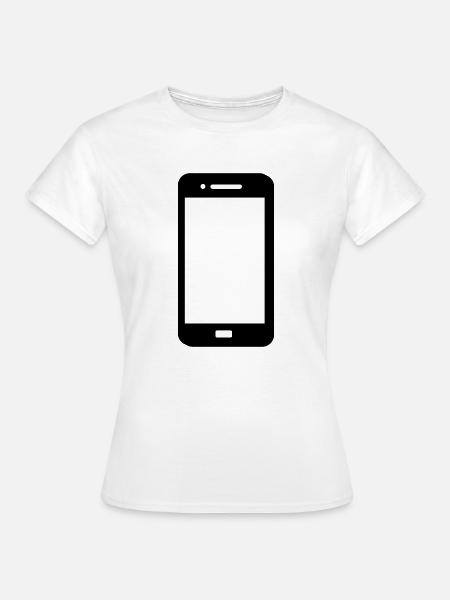 Mobile Phone Vektor - Frauen T-Shirt - Weiß