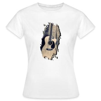 Guitare acoustique guitare acoustique Acoustic Guitar - T-shirt Femme - blanc - Devant - AI Model Female 172 dark (172cm)