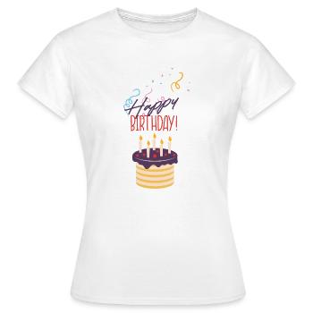 happy birthday - Frauen T-Shirt - Weiß - Vorne - AI Model Female 172 dark (172cm)