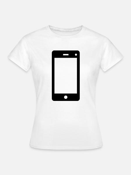 Handy Smartphone Symbol Icon - Frauen T-Shirt - Weiß