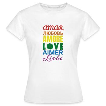 Liebe - Frauen T-Shirt - Weiß - Vorne - AI Model Female 172 dark (172cm)