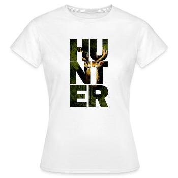 HUNTER Jäger - Frauen T-Shirt - Weiß - Vorne - AI Model Female 172 dark (172cm)