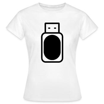 USB flash drive - Women's T-Shirt - white - Front - AI Model Female 172 dark (172cm)