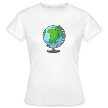 Globe Earth World Globe Globe - Women's T-Shirt - white - Front - AI Model Female 172 dark (172cm)